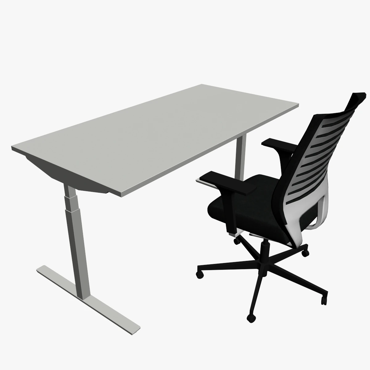 OFFICE DESK 01 3D Model .c4d .max .obj .3ds .fbx .stl .blend