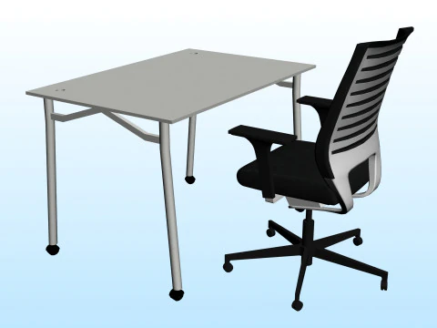 SCRIVANIA UFFICIO 02 Modello 3D