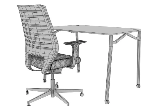 SCRIVANIA UFFICIO 02 Modello 3D