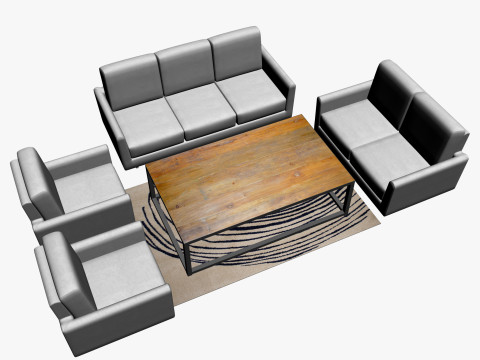 SOFA SET WITH CARPET 03 Modelo 3D