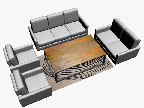 카펫이 포함된 소파 세트 03 3D 모델