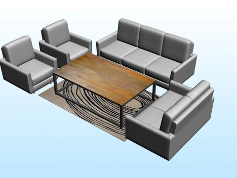 SOFA SET WITH CARPET 03 3D Model