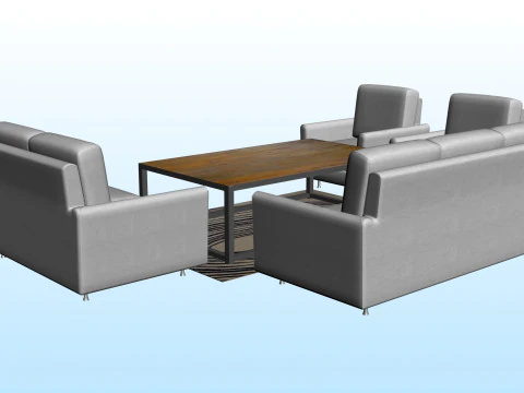 SOFA SET WITH CARPET 03 3D Model