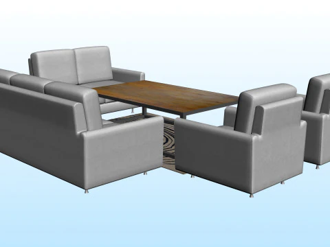 SOFA SET WITH CARPET 03 3D Model