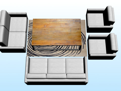 SOFA SET WITH CARPET 03 Model 3D