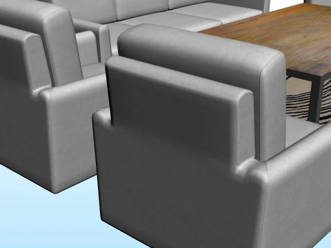 SOFA SET WITH CARPET 03 3D Model