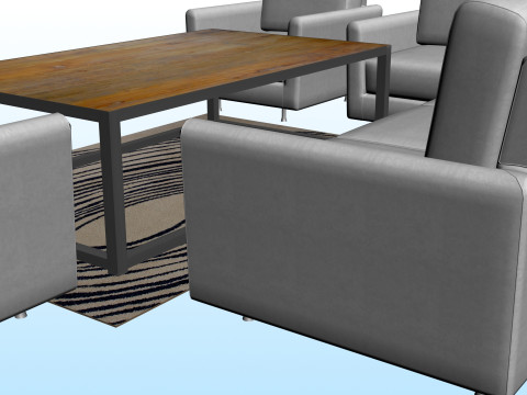 SOFA SET WITH CARPET 03 Model 3D