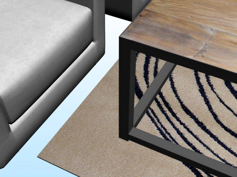 SOFA SET WITH CARPET 03 3D Model