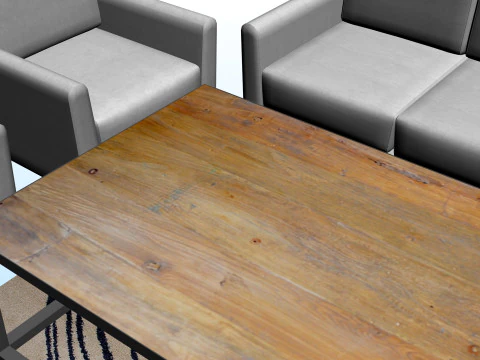 SOFA SET WITH CARPET 03 3D Model