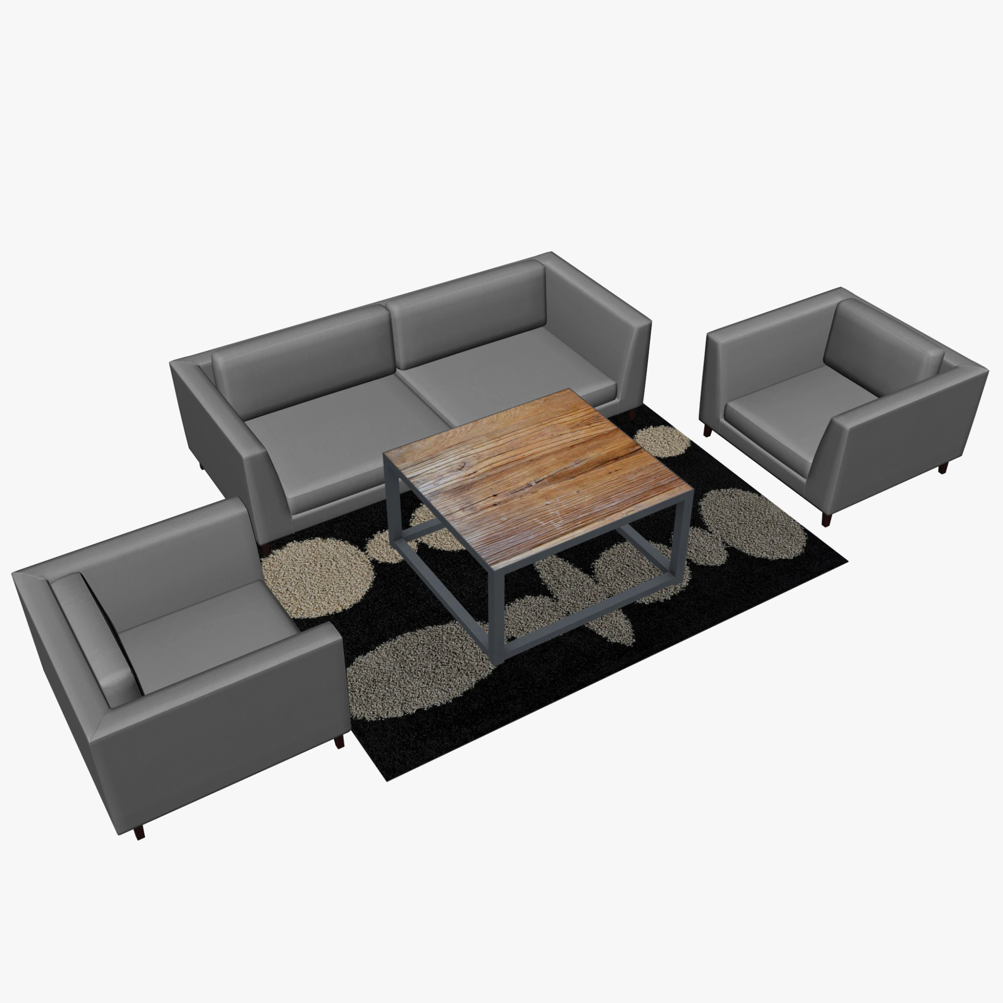 SOFA SET WITH CARPET 04 3D Model .c4d .max .obj .3ds .fbx .stl .blend 