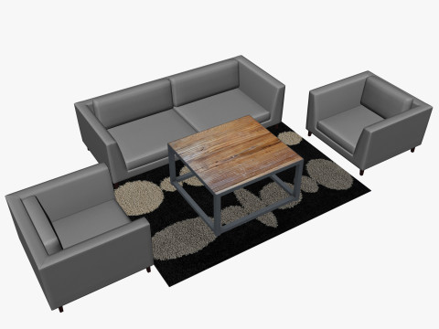 SOFA SET WITH CARPET 04 3D 模型