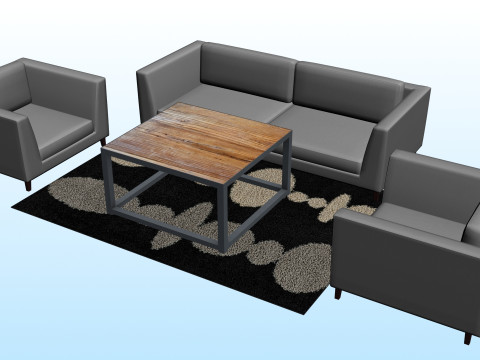 SOFA SET WITH CARPET 04 3D-Modell