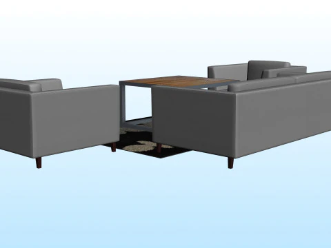 SOFA SET WITH CARPET 04 3D Model