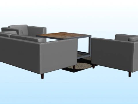 SOFA SET WITH CARPET 04 3D Model