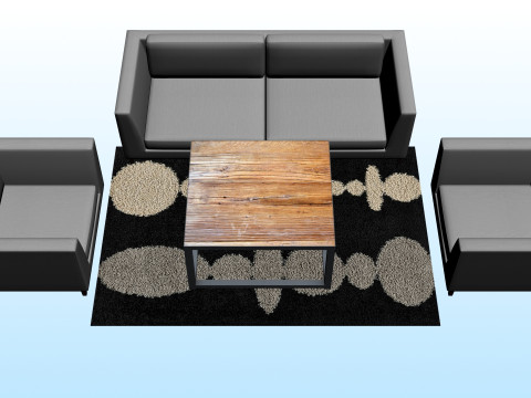 SOFA SET WITH CARPET 04 3D-Modell