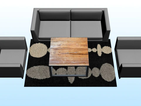 SOFA SET WITH CARPET 04 3D Model