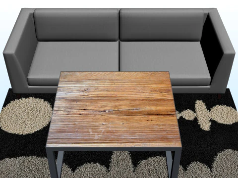 SOFA SET WITH CARPET 04 3D Model