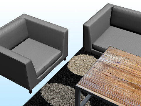 SOFA SET WITH CARPET 04 3D-Modell