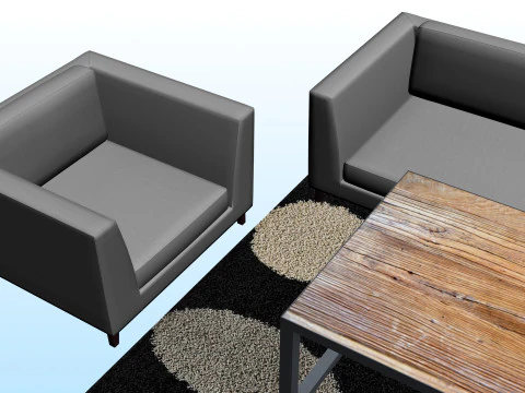 SOFA SET WITH CARPET 04 3D Model