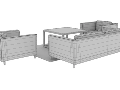 SOFA SET WITH CARPET 04 3D Model