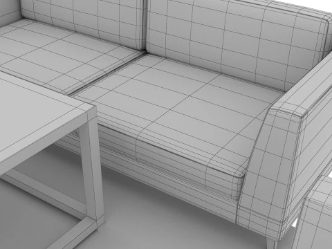 SOFA SET WITH CARPET 04 3D Model