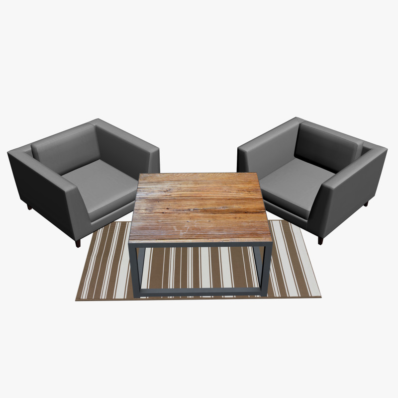 SOFA SET WITH CARPET 05 3D 模型 .c4d .max .obj .3ds .fbx .stl .blend 