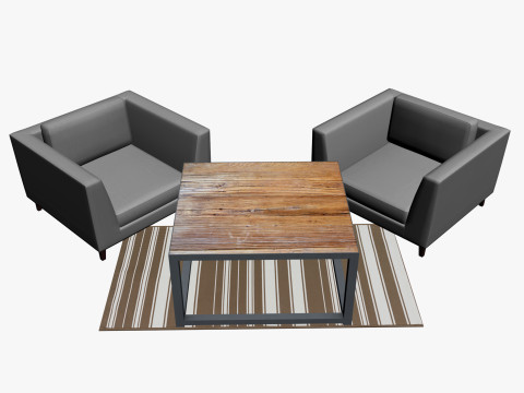 SOFA SET WITH CARPET 05 3D मॉडल
