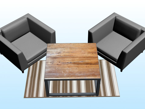 SOFA SET WITH CARPET 05 3D 模型
