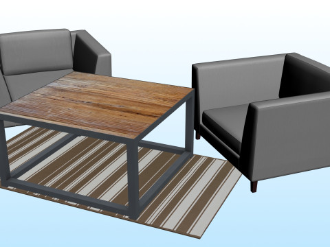 SOFA SET WITH CARPET 05 3D 模型