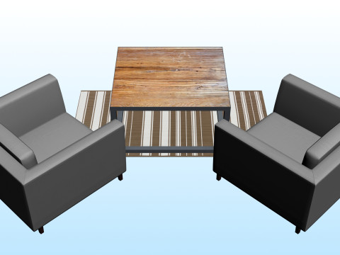 SOFA SET WITH CARPET 05 3D 模型