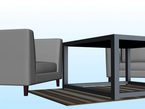 SOFA SET WITH CARPET 05 3D Model