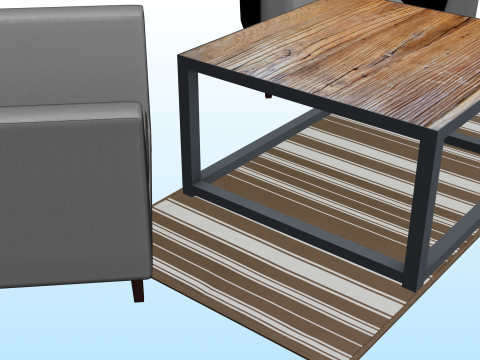 SOFA SET WITH CARPET 05 3D 模型