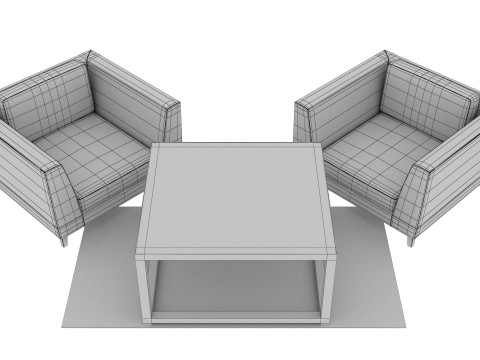 SOFA SET WITH CARPET 05 3D 模型