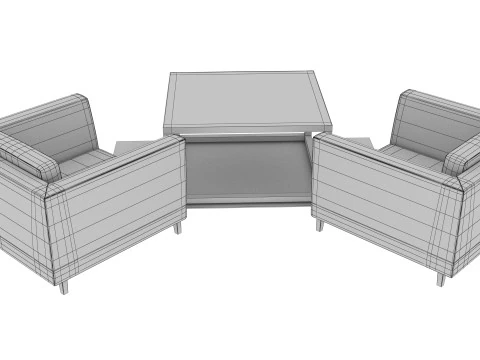 SOFA SET WITH CARPET 05 3D Model
