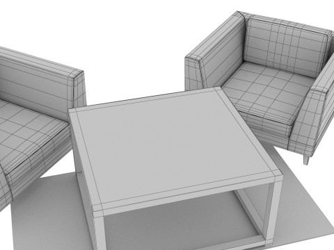 SOFA SET WITH CARPET 05 3D 模型