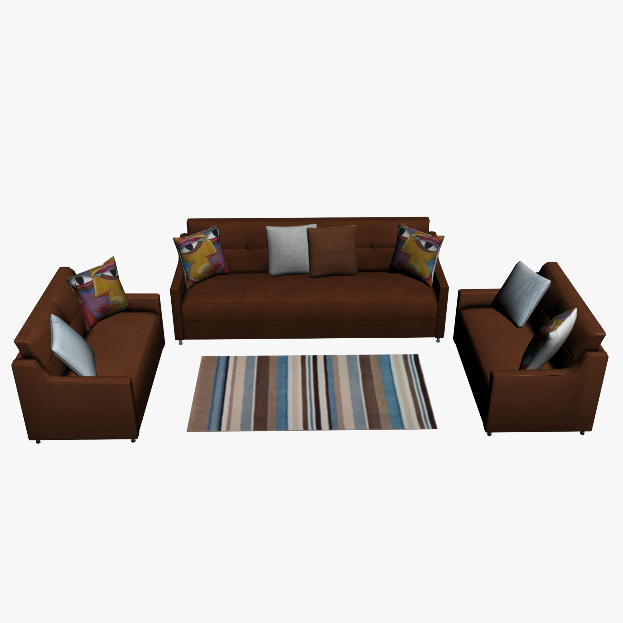 SOFA SET WITH CARPET 07 3D Model .c4d .max .obj .3ds .fbx .stl .blend 