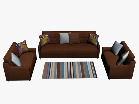 SOFA SET WITH CARPET 07 3D Модель