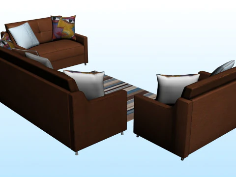 SOFA SET WITH CARPET 07 3D Model