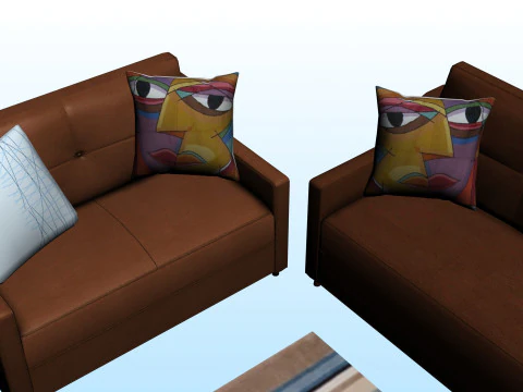 SOFA SET WITH CARPET 07 3D Model