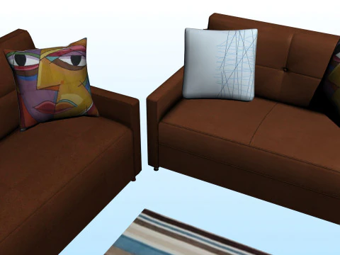 SOFA SET WITH CARPET 07 3D Model