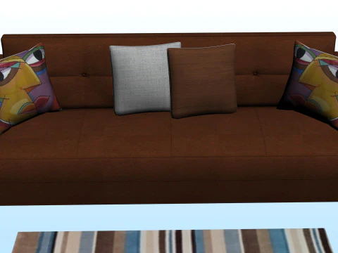 SOFA SET WITH CARPET 07 3D Model