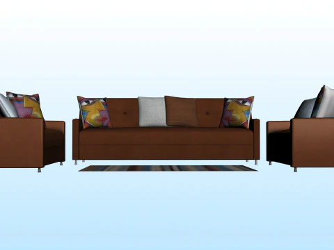 SOFA SET WITH CARPET 07 3D Model