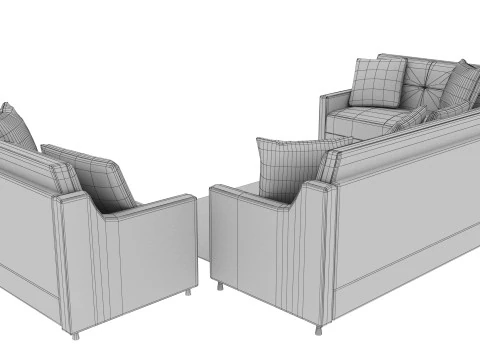 SOFA SET WITH CARPET 07 3D Model