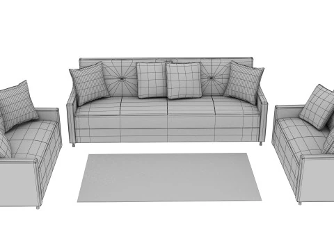 SOFA SET WITH CARPET 07 3D Model