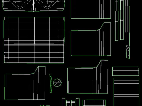 SOFA SET WITH CARPET 07 3D Model