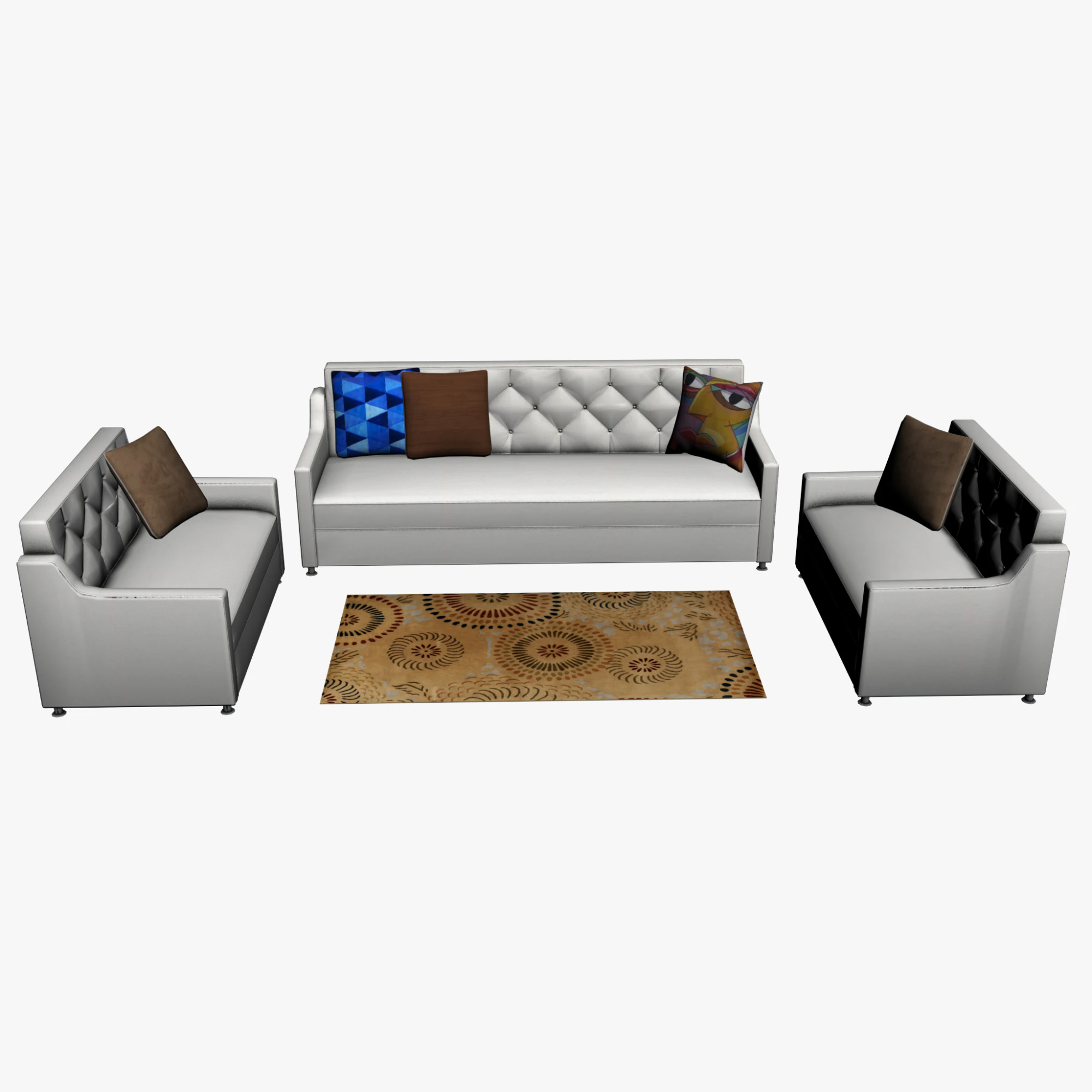 SOFA SET WITH CARPET 08 3D Model .c4d .max .obj .3ds .fbx .stl .blend 
