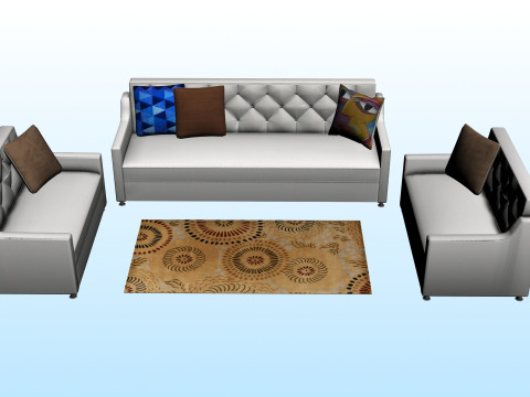 SOFA SET WITH CARPET 08 3D 모델
