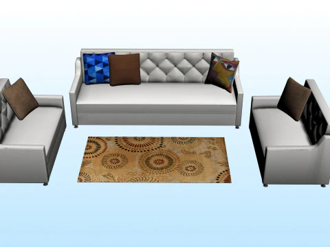 SOFA SET WITH CARPET 08 3D Model