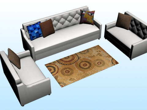 SOFA SET WITH CARPET 08 3D 모델