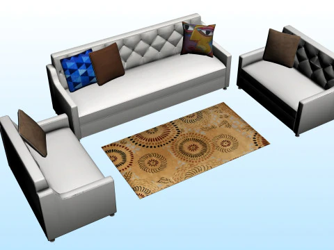 SOFA SET WITH CARPET 08 3D Model